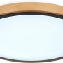 Globo LED-Deckenleuchte Bruno, schwarz matt mit Holzrahmen, für stimmungsvolles Licht.