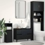 vidaXL Waschbeckenschrank in Schwarz Eichen-Optik mit Tür, Schublade und Regal.