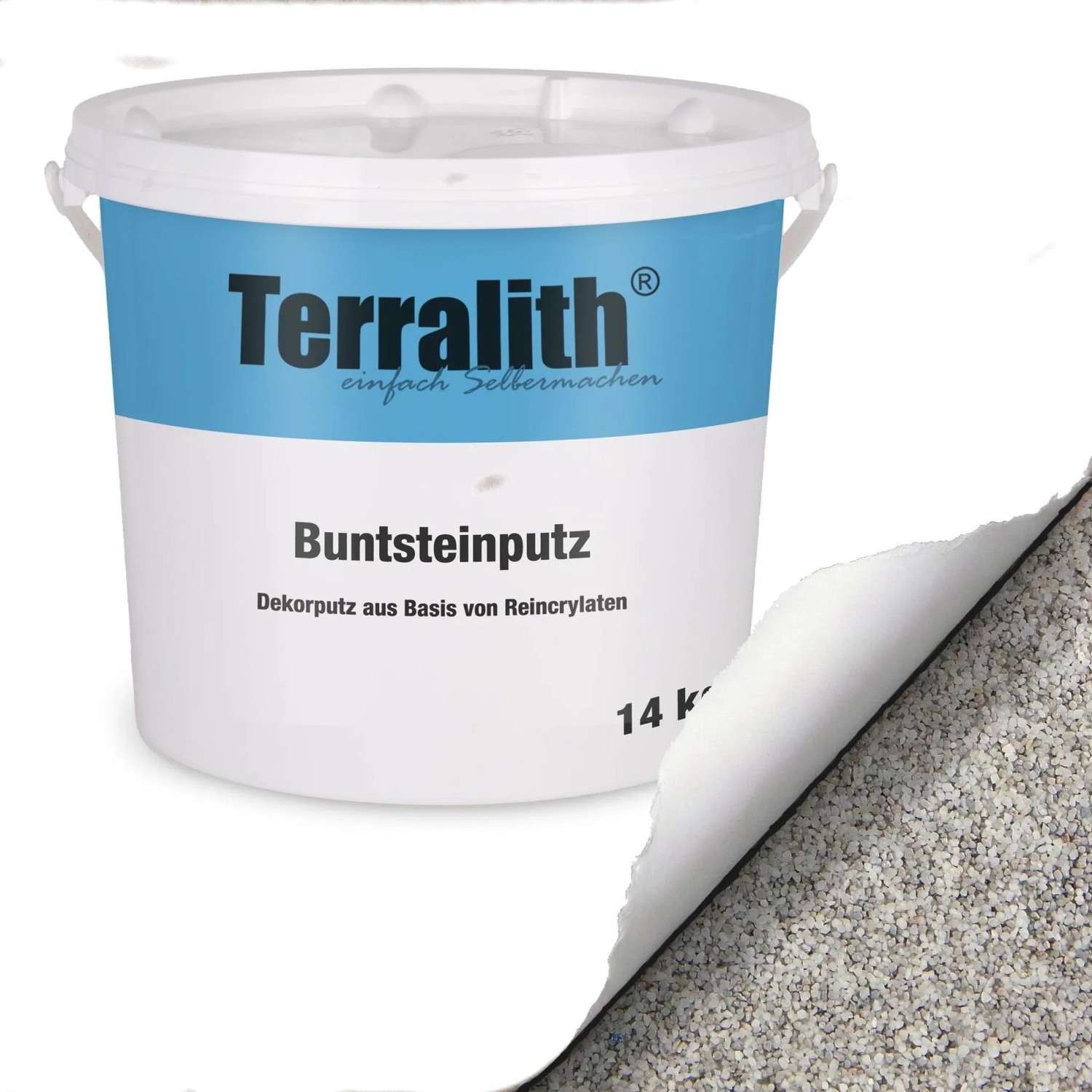 Terralith Buntsteinputz Mosaikputz 2mm 14 kg BSP39 Weiss Grau