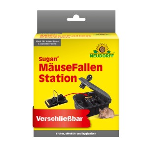 Neudorff Mäusefallen-Station Sugan, verschließbare Köderbox mit Schlagfalle für Innen- und Außenbereiche.
