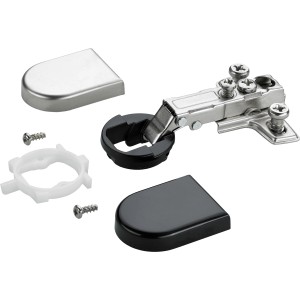 Hettich Topfscharnier 26mm für Glastüren, vernickelt, mit Zubehör.