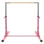 Pinkes, höhenverstellbares Hauki Gymnastik Turnreck mit Holzstange, faltbar. Ideal für Kinder Sport & Fitness.