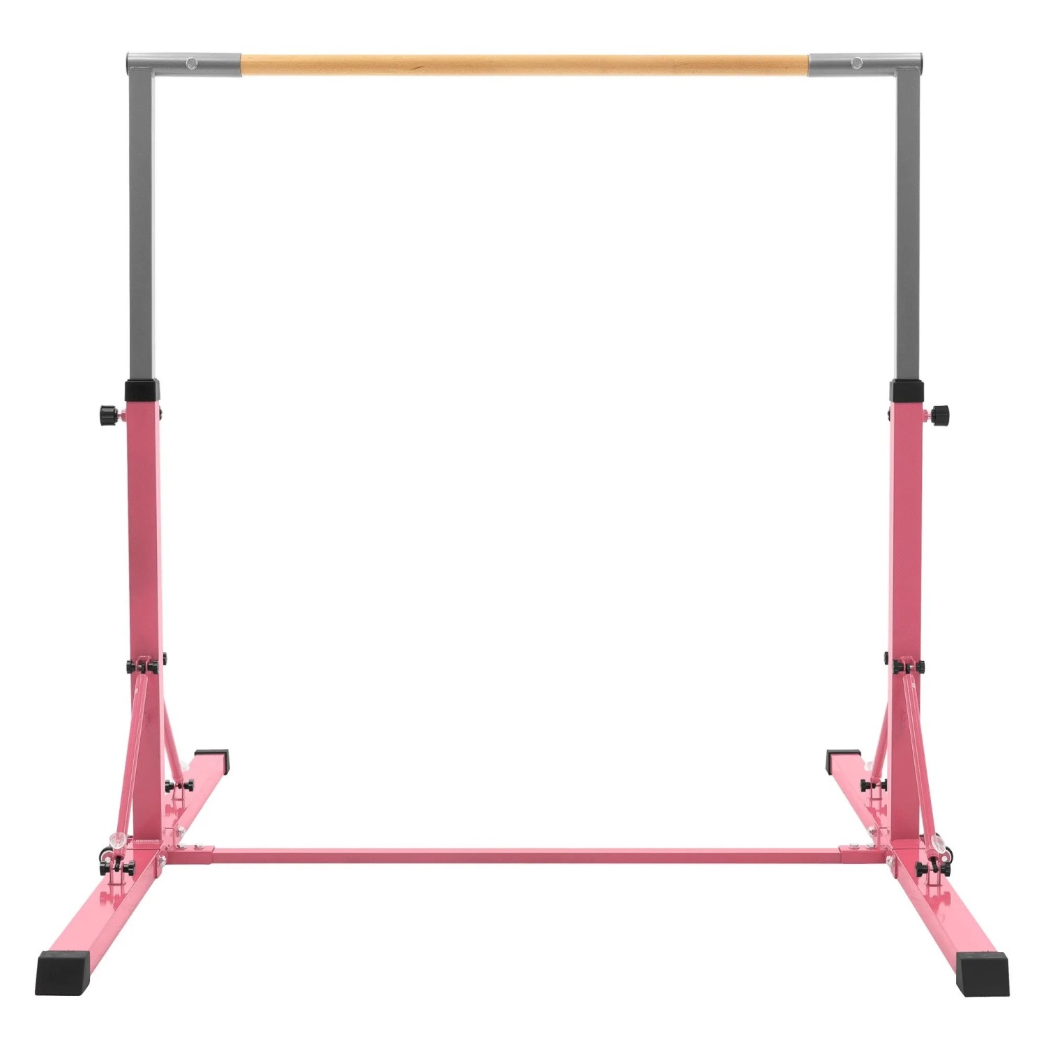 Pinkes, höhenverstellbares Hauki Gymnastik Turnreck mit Holzstange, faltbar. Ideal für Kinder Sport & Fitness.