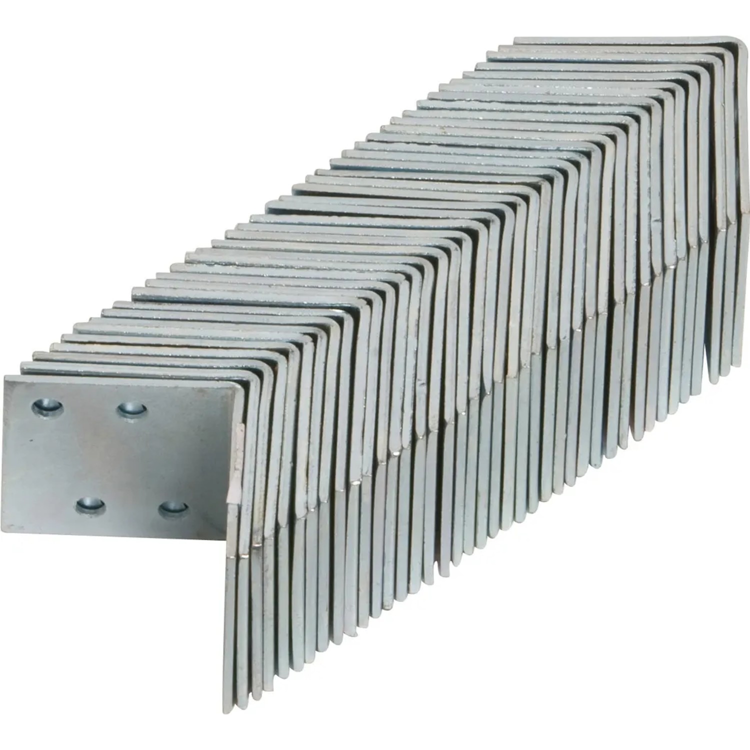 Set aus 40 Winkelverbindern, Edelstahl, 40x40x40 mm, für stabile Holzverbindungen.