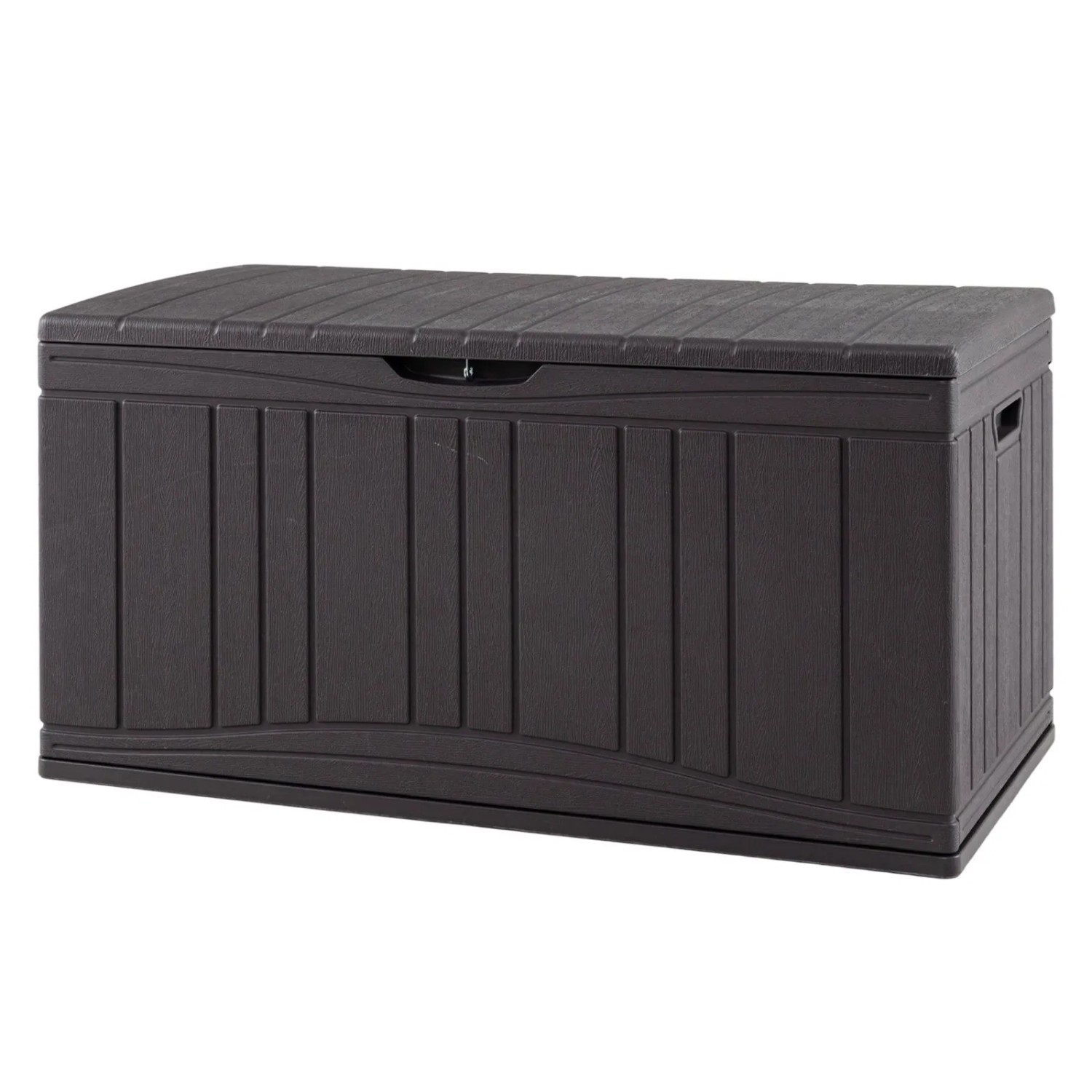 Costway Gartenbox 300 L mit Abschließbarem Deckel & Gasdruckfedern Braun