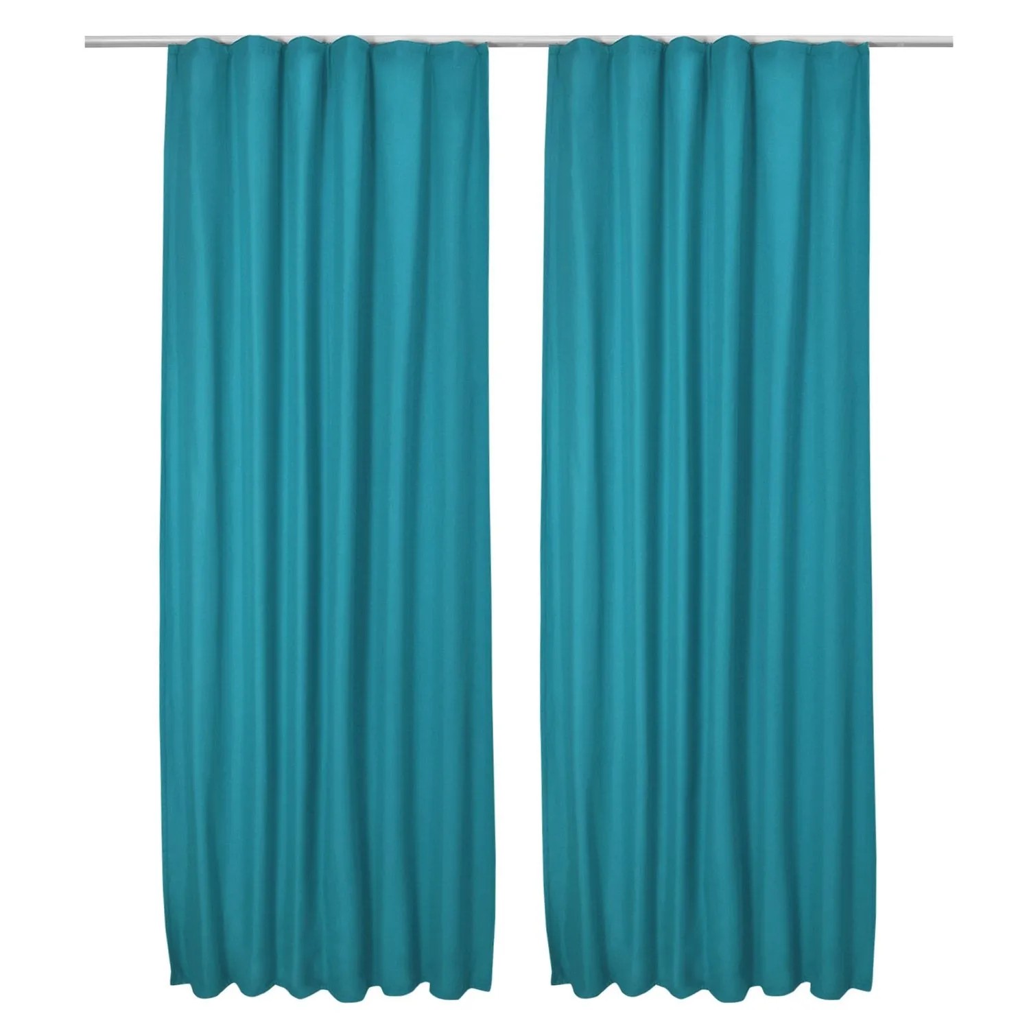 Beautissu Amelie TK Vorhang mit Kräuselband 140x245cm Türkis 2tlg