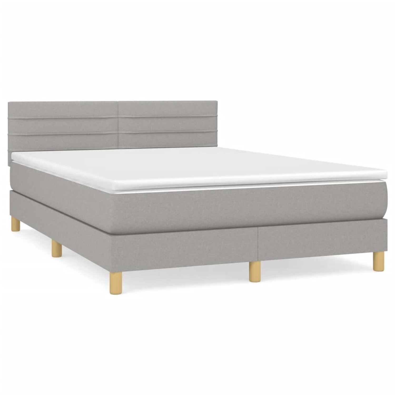 vidaXL Boxspringbett mit Matratze Hellgrau 140x200 cm Stoff1376817 günstig online kaufen