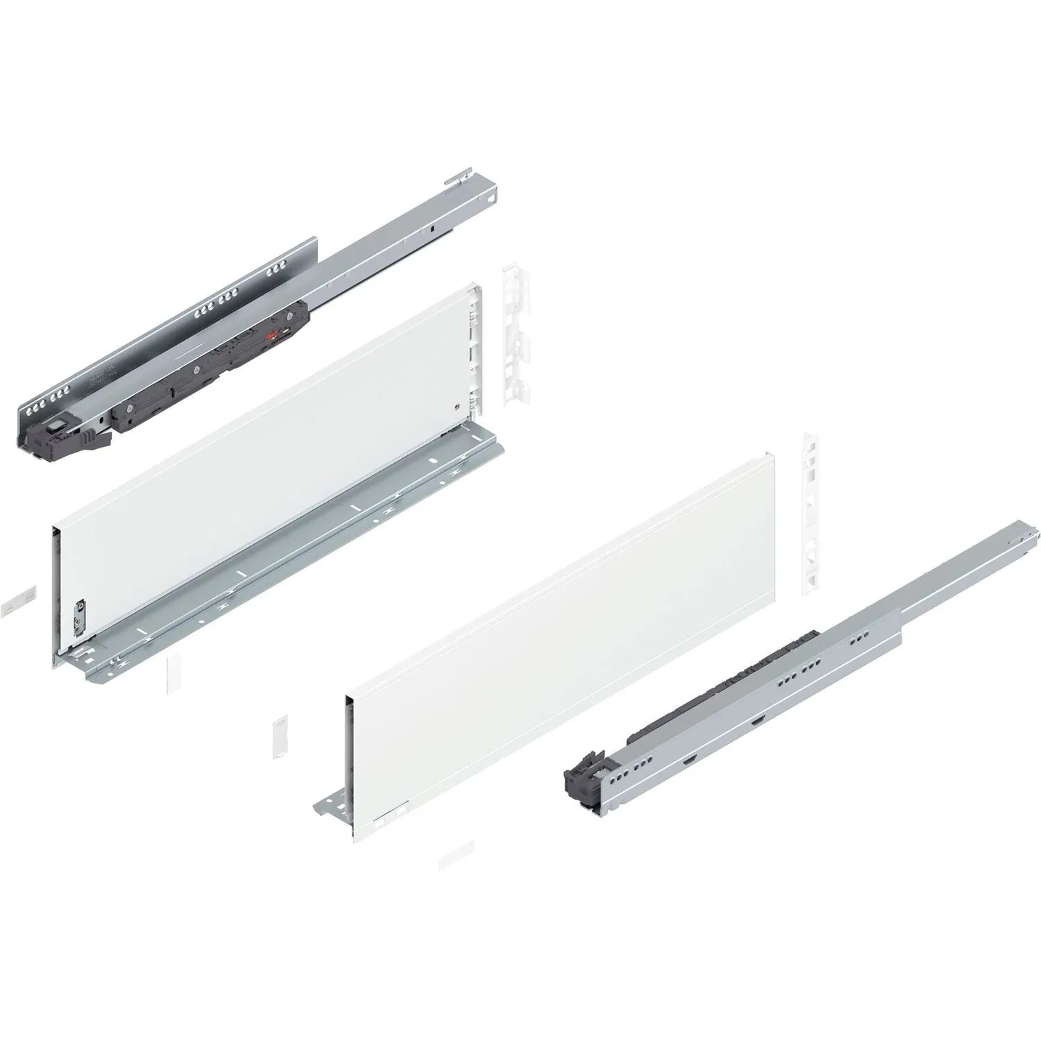 Blum Legrabox Pure Set Höhe C Tip-On Vollauszug 600 mm 40 kg Seidenweiß 1 Paar