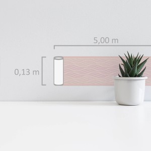 Selbstklebende A.S. Création Borte mit Wellenmuster in Rosa, 5 m x 13 cm.