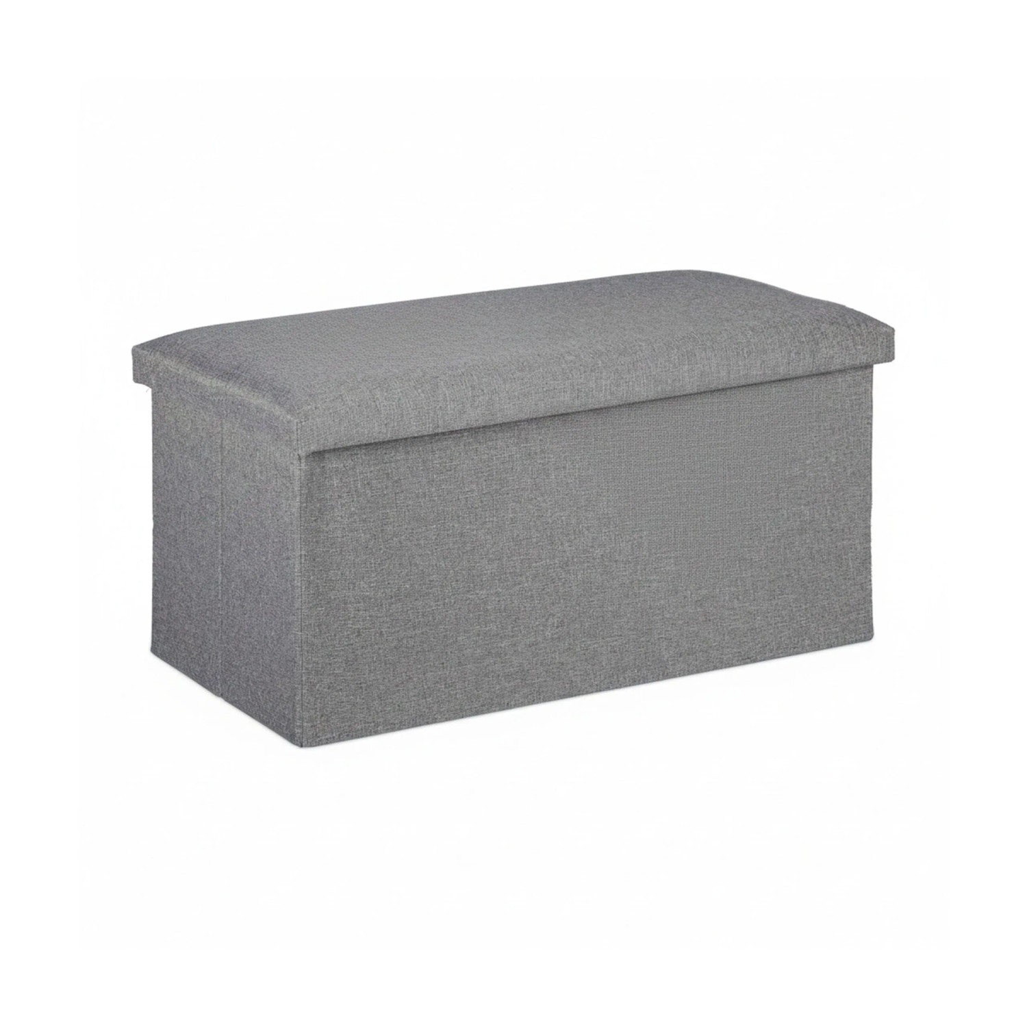 Relaxdays Sitzbank MDF Polyester Schaumstoff Hellgrau Faltbar mit Stauraum 38 x 76,5 x 38,5 cm 3,9 kg