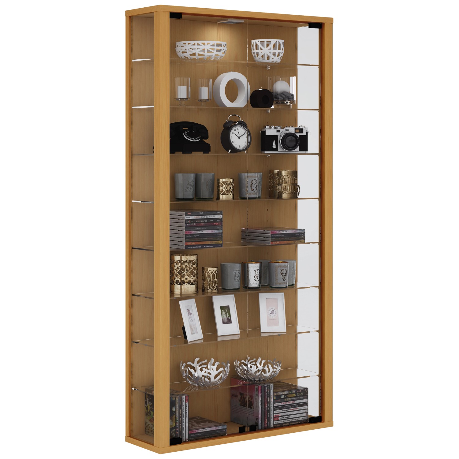 ebuy24 Vitrosa Maxi Vitrinenschrank Wandhängend mit 2 Glastüren und Licht B günstig online kaufen