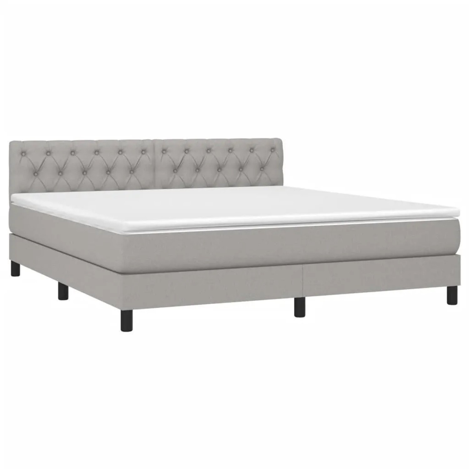 vidaXL Boxspringbett mit Matratze & LED Hellgrau 160x200 cm Stoff 3133405 günstig online kaufen