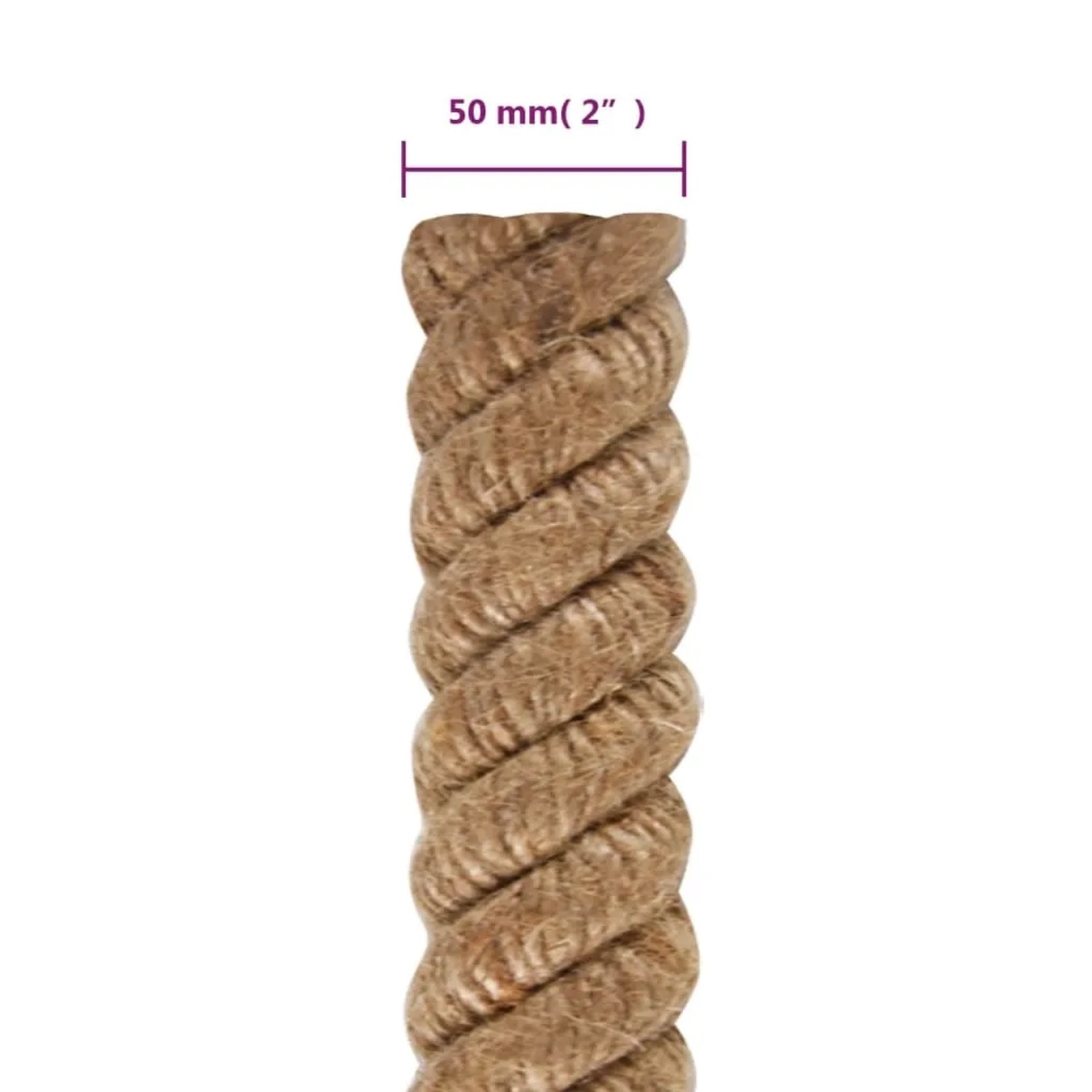 vidaXL Juteseil 5 m Länge 50 mm Stärke 153778_6