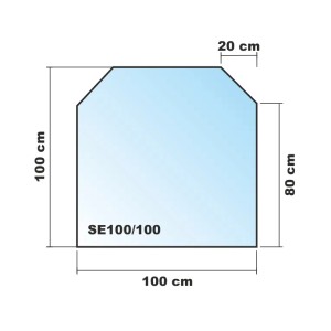 ECOfoxx Funkenschutzplatte Glasbodenplatte Sechseck 100x100cm