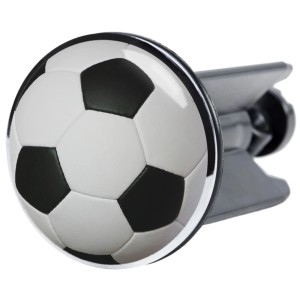 Sanilo Waschbeckenstöpsel mit Fußball Motiv, höhenverstellbar.
