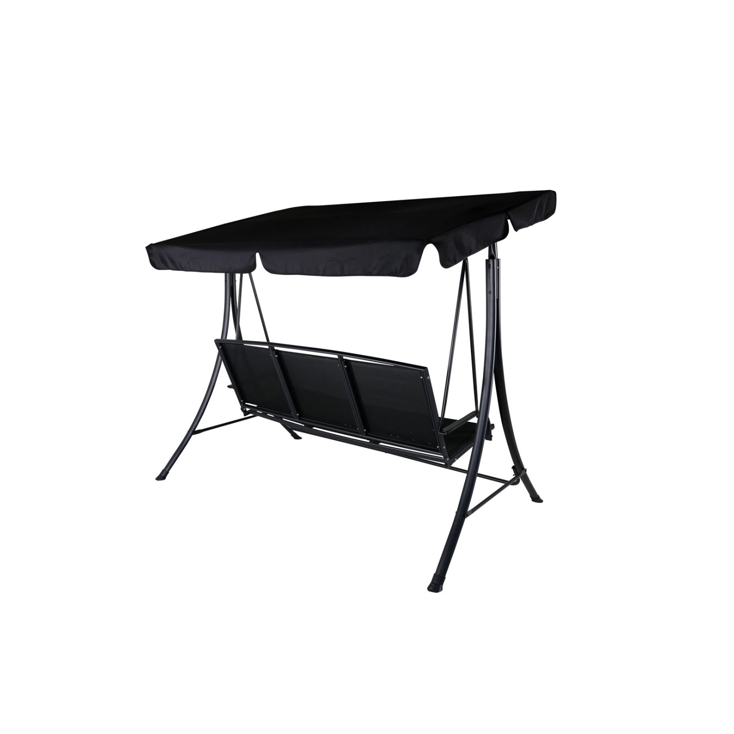 Schwarzes ebuy24 Madras Hängesofa für 3 Personen, ideal für den Garten.