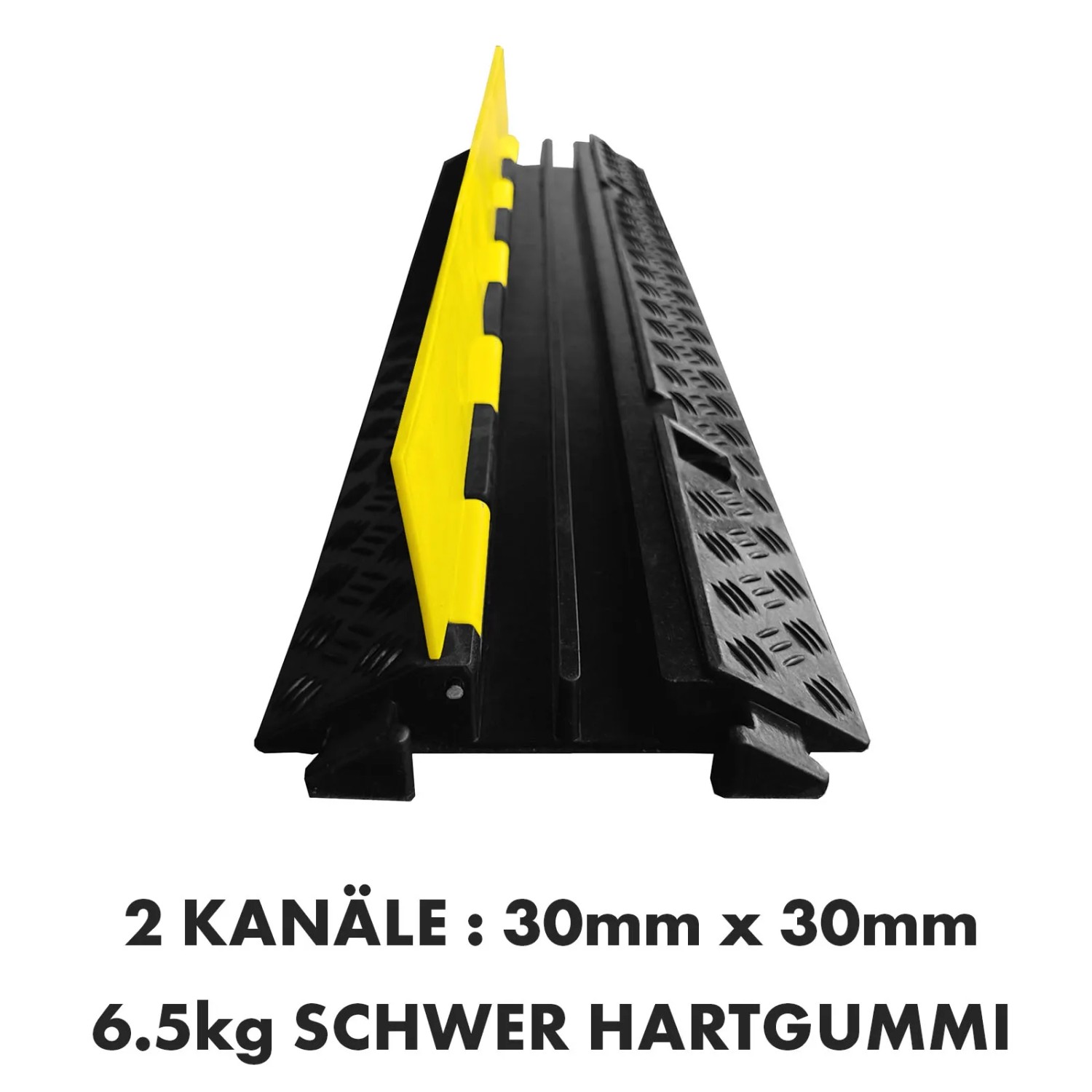 KARAT Kabelbrücke Peak, schwarz-gelb, 98x24x4,4cm, mit zwei Kabelkanälen für sichere Kabelführung.