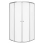 Aurlane Runddusche Silver Line, 90x90x200 cm, mit silbernem Rahmen und Klarglas