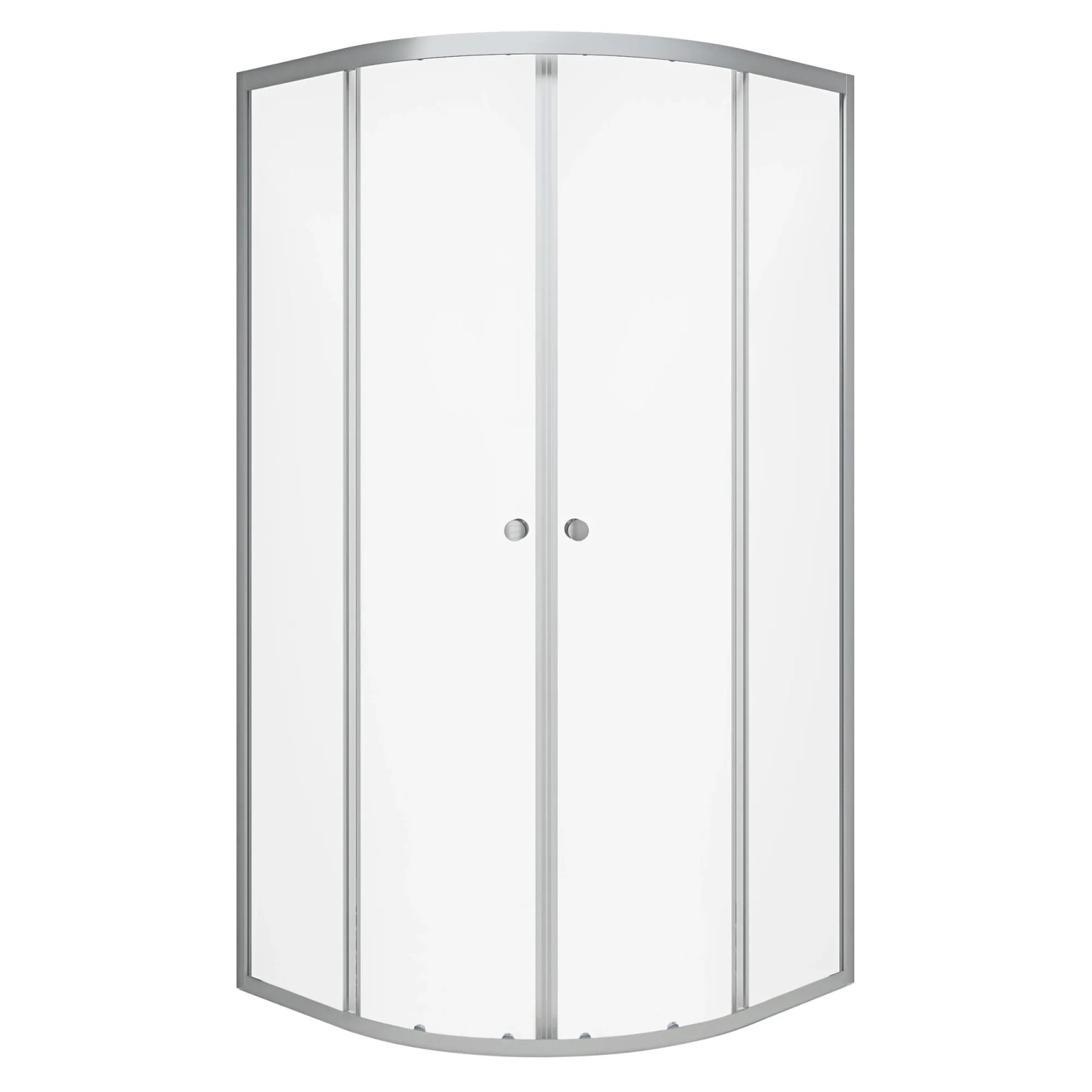 Aurlane Runddusche Silver Line, 90x90x200 cm, mit silbernem Rahmen und Klarglas