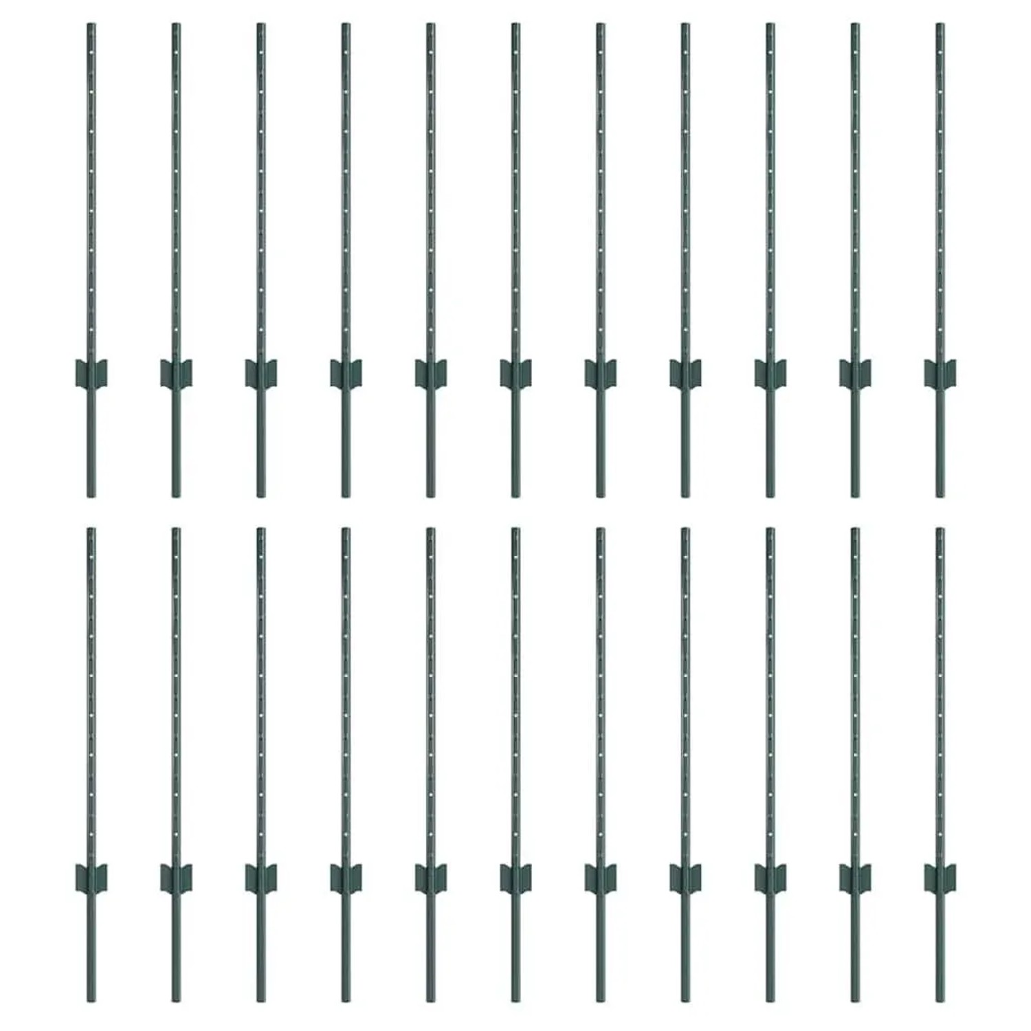 vidaXL Zaunpfosten 22 Stk Grün 120 cm Stahl 3335916