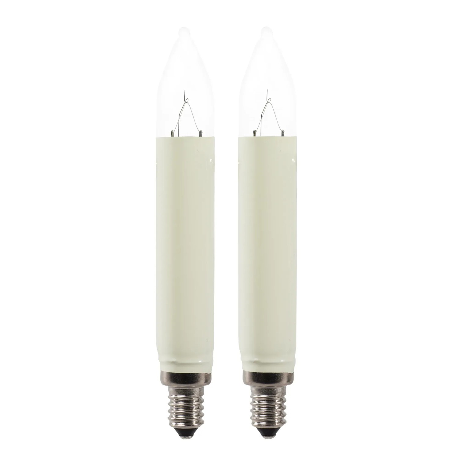 Saico Schaftkerze 2er-Pack für 5-flammige Lichterbögen/ Lichterketten Warmweiß