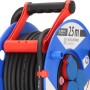 Blaue Garant Kabeltrommel 25m mit 3 Schutzkontakt-Steckdosen und Tragegriff, IP44 für Baustellen und Gewerbe.