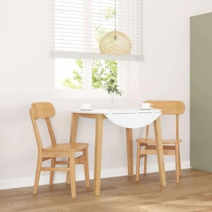 vidaXL Esszimmerstühle 2 Stk Massivholz Gummibaum 4102438
