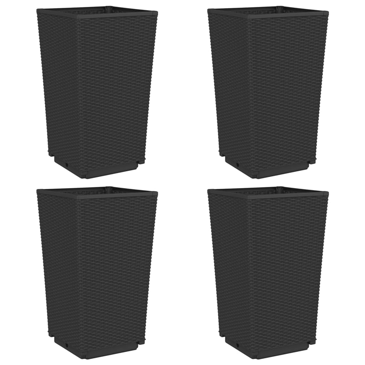 vidaXL Pflanzkübel 4 Stk Schwarz 32,5x32,5x57 cm PP 367853 günstig online kaufen