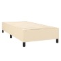 Cremefarbenes vidaXL Boxspringbett 100x200 cm mit Lattenrost und schwarzen Füßen.