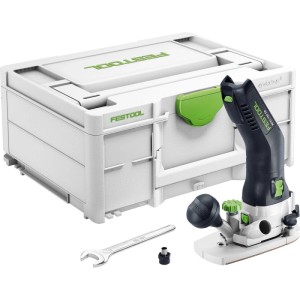 Festool Akku-Kantenfräse MFKC 700 EB-Basic, schwarz-weiß, mit Zubehör und Systainer. Handwerkzeug.