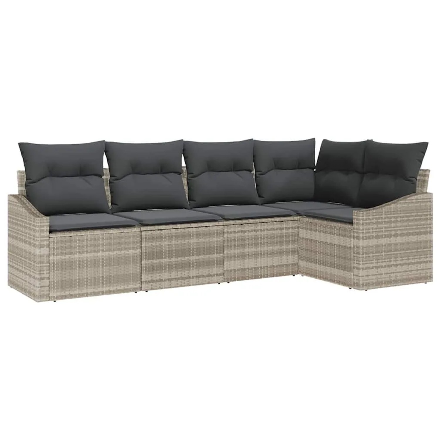 vidaXL Gartensofa-set mit Kissen 5-Tlg Hellgrau Poly-Rattan 3355391 günstig online kaufen