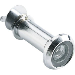 Türspion mit Verschlusskappe, Chrom-Optik, für Wohnungstüren.