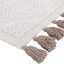 Gemusterter OBI Baumwollteppich in Beige-Taupe (60x120 cm) mit Quasten.
