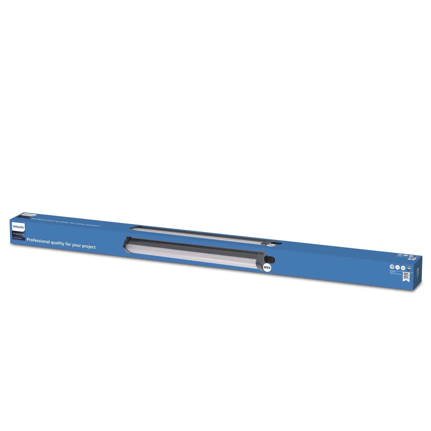 Verpackte Philips Feuchtraumleuchte Projectline, 60 cm LED-Lampe für Industrie und Gewerbe.