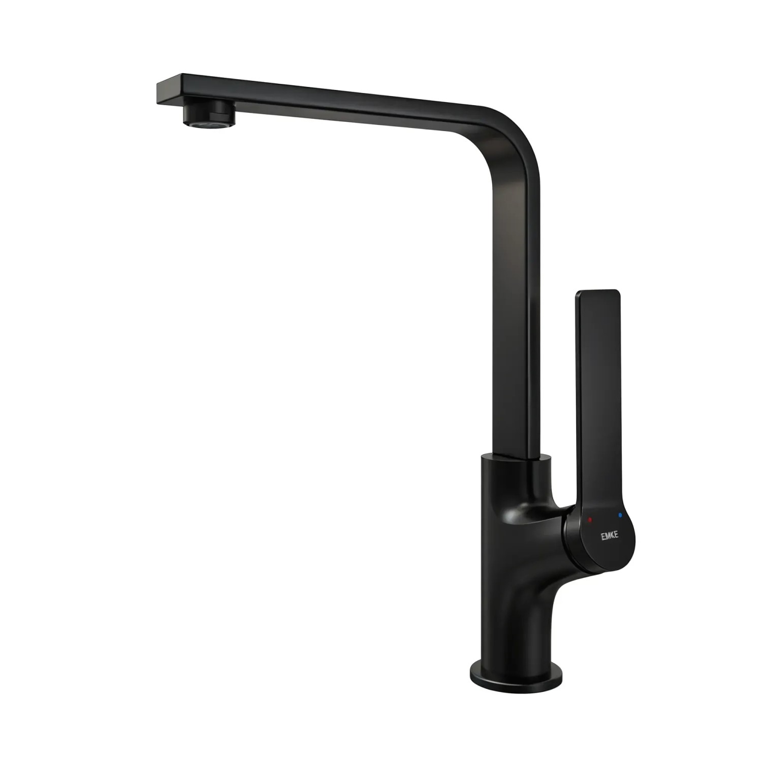 Emke Küchenarmatur Schwarz Matt im Ultradünnen Design 30x22x10 cm Küchenarmatur Drehbar Wasserhahn
