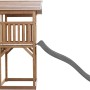 Axi Beach Tower Spielturm aus Holz mit grauer Rutsche und Leiter.