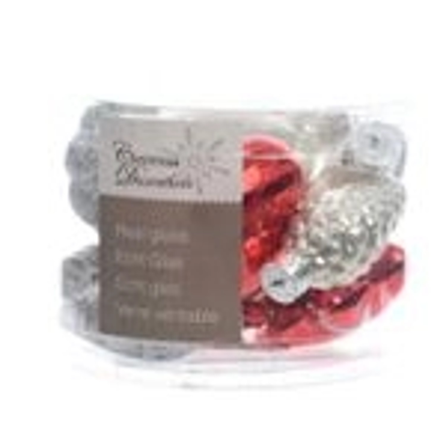 Kaemingk Weihnachtsbaumkugeln Glas Blueten Sterne Herzen Zapfen in einer roten Farbe 12 Stueck