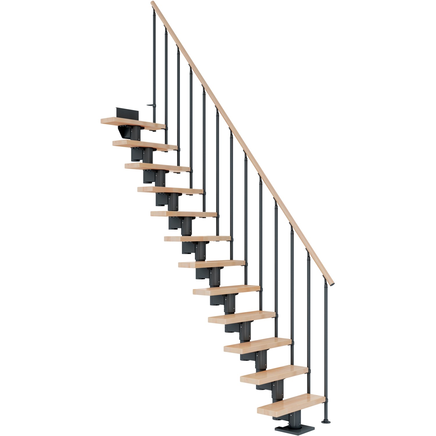 Dolle Mittelholmtreppe Dublin Buche Anthrazit GH bis 337 cm Gerade 75 cm FS günstig online kaufen