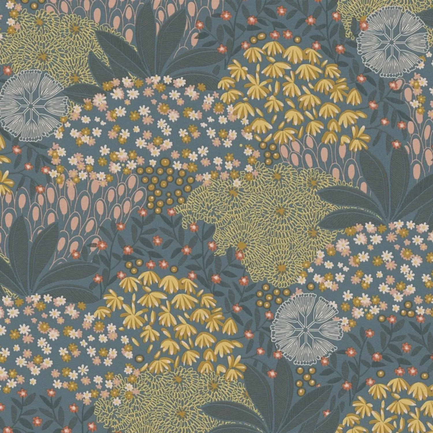 Tadessi Tapete Floral M1-No.3959 Vliestapete in Türkis