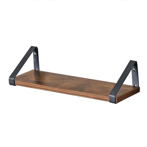 Vasagle Wandregal, 40 cm, braun-schwarz, mit rustikaler Spanplatte und schwarzem Metallrahmen.