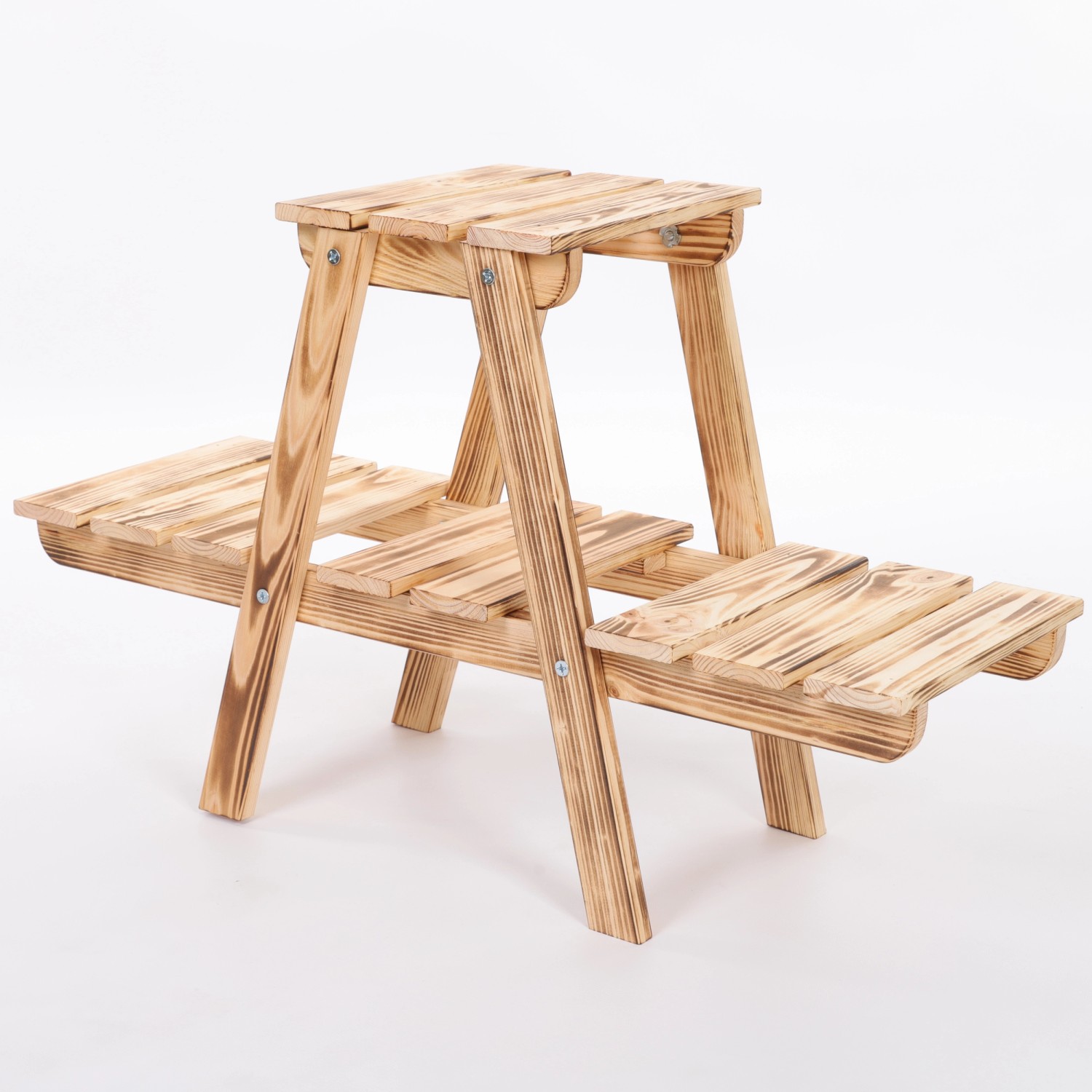 PROREGAL Blümenstande FLORACK HxBxT 45x74x25cm 3 Ablagen Kieferholz Gebrann günstig online kaufen