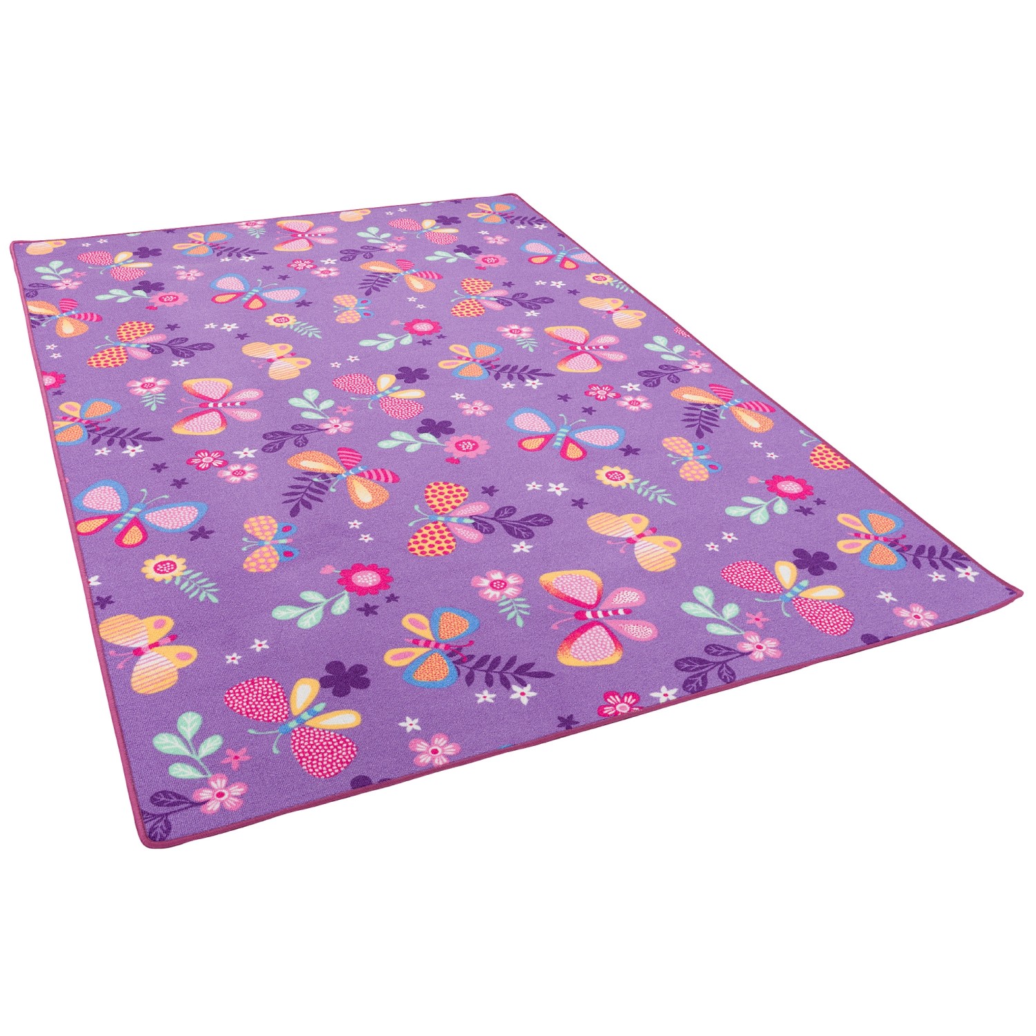 Snapstyle Kinder Spiel Teppich Schmetterling Lila 100x100cm günstig online kaufen