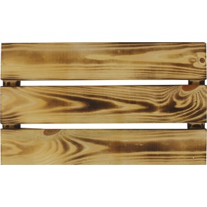 Einlegeboden aus geflammtem Holz für Holzkisten, 100% FSC®-zertifiziert.