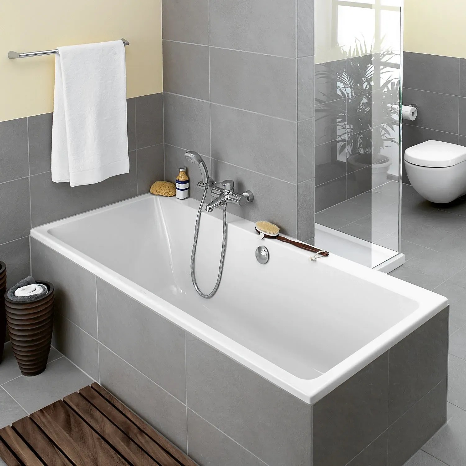 Villeroy & Boch Subway Duo Rechteck-Badewanne, 190x90 cm, Weiß, Acryl, mit Armatur.