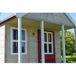 Wendi Toys Kinderspielhaus Frosch mit Veranda und Rutsche, aus Holz, für Kinder ab 3 Jahren.