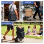 Sekey 3-in-1 Einkaufstrolley: Faltbarer Trolley als Einkaufswagen, Sackkarre und Umhängetasche in Schwarz.