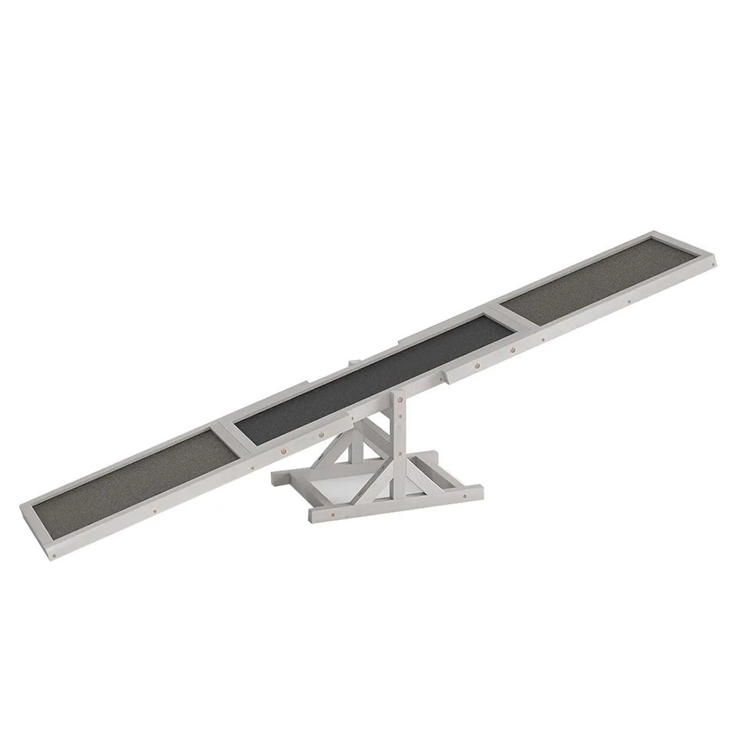 Costway Hundewippe Holz Wetterfestes Spielset Weiß 179 x 30 x 55 cm