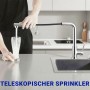AICA Wasserhahn Chrom Hochdruck Küchenarmatur mit Brause Ausziehbar 360° Zwei Sprühfunktionen 304 Edelstahl Mischbatterie Spültischarmatur_6