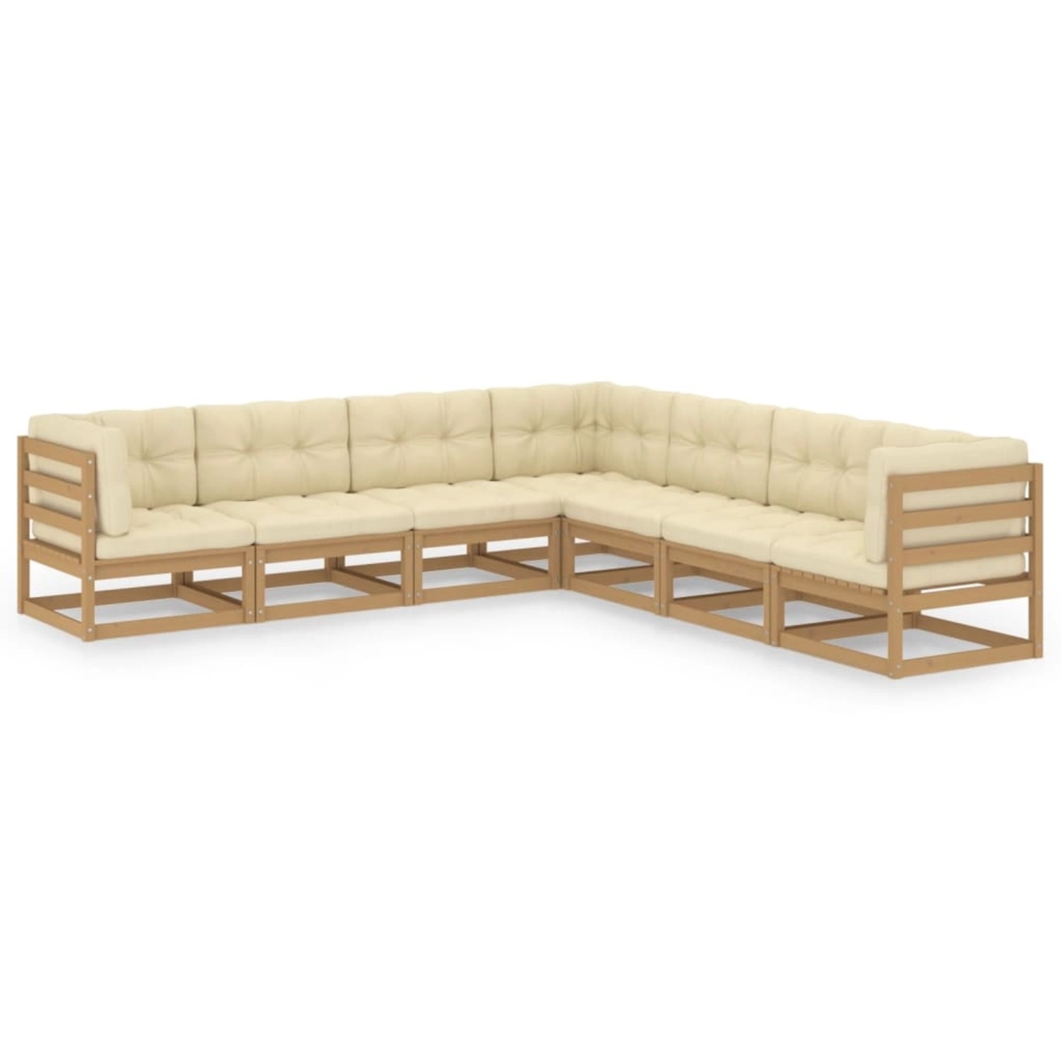 7-tlg. Garten-lounge-set Mit Kissen Kiefer Massivholz günstig online kaufen