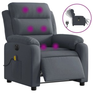 vidaXL Massagesessel Elektrisch Dunkelgrau Samt 3205082